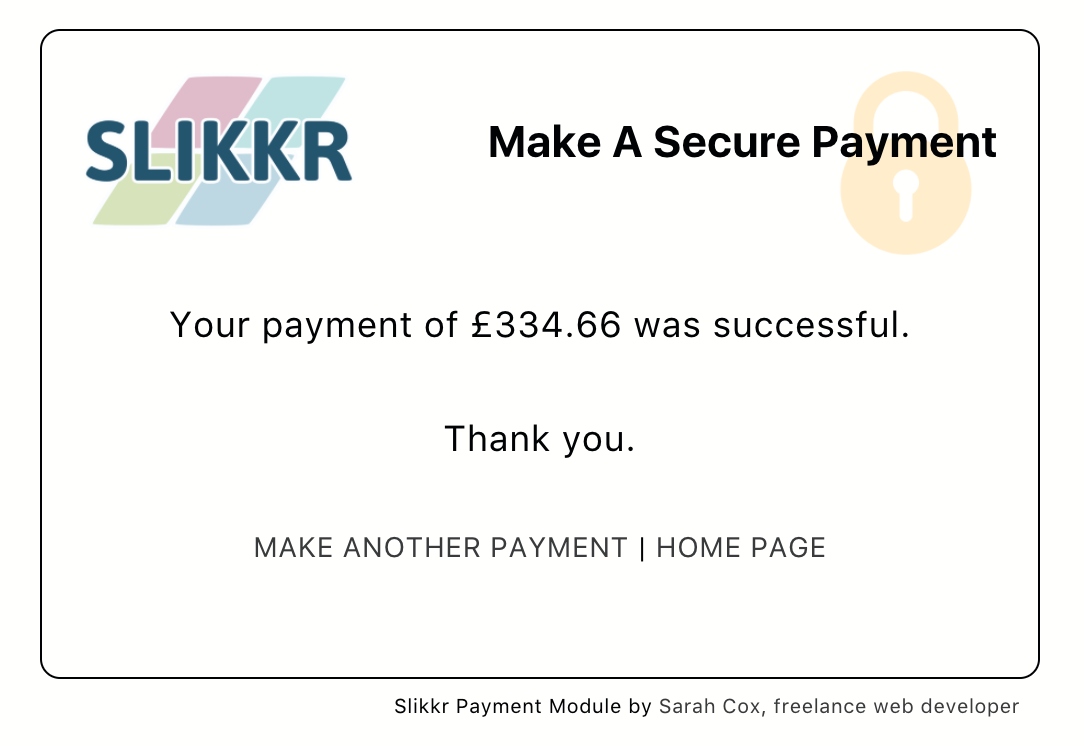 Slikkr Stripe Payments - say "thank you" and send a receipt